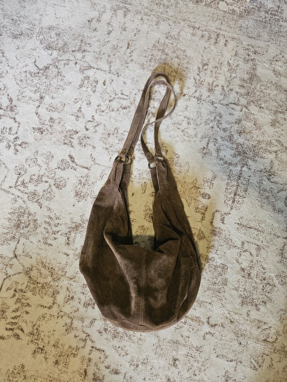 Free People Roma Suede Tote In Coconut Shell - Picture 6 of 7